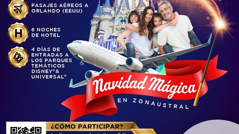 Navidad Mágica: Zona Franca de Punta Arenas ofrece viaje a Orlando para familia magallánica