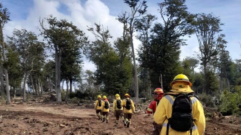 Brigadas y maquinaria se concentran en eliminar puntos calientes al interior del perímetro del incendio en Timaukel, Tierra del Fuego: 121 personas se encuentran trabajando por el control total del incendio