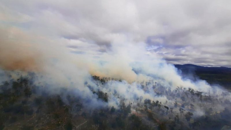 Monitoreo por incendio forestal en Timaukel, Tierra del Fuego: siniestro lleva 1.357 hs afectadas, se mantiene alerta roja y con riesgo de expansión al Parque Karukinka