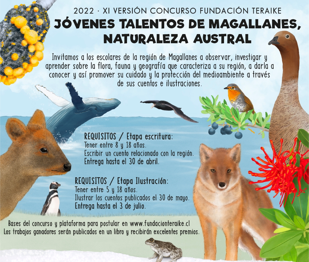 Fundación Teraike lanza su concurso regional escolar 2022 “Jóvenes talentos de Magallanes, naturaleza austral”