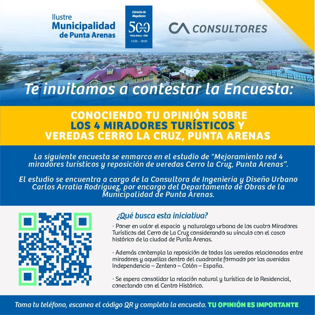 Diseño para mejorar Cerro de la Cruz es objeto de una encuesta ciudadana convocada por la Municipalidad de Punta Arenas