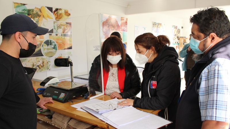 Delegada Provincial Romina Alvarez y autoridades de Salud participan en fiscalización de locales de venta de productos del mar en Puerto Natales