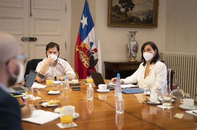 Comité Político en La Moneda fue presidido esta mañana de lunes por el Presidente Gabriel Boric