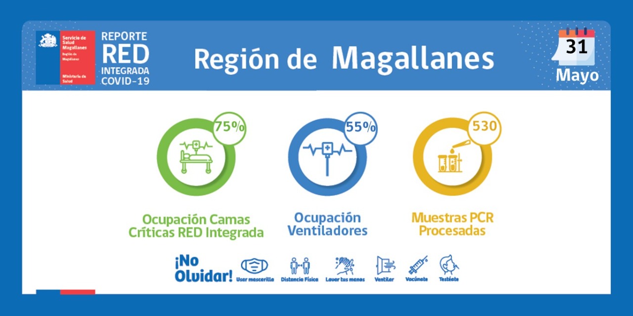 Estado de la red hospitalaria covid19 en Magallanes | Martes 31 de mayo