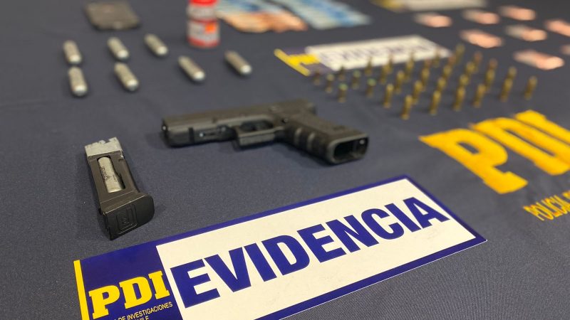 PDI detuvo a un imputado por los delitos de infracción a la Ley de Armas e infracción a la Ley 20.000