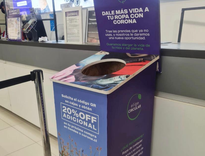 Corona suma más de 50 nuevos puntos de reciclaje de ropa en Santiago, regiones y en Magallanes