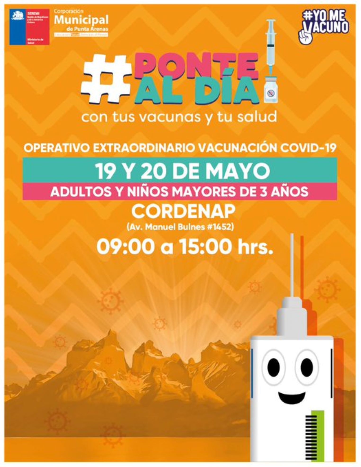 Operativo extraordinario de vacunación contra el covid19 se efectúa hoy y el viernes en Punta Arenas
