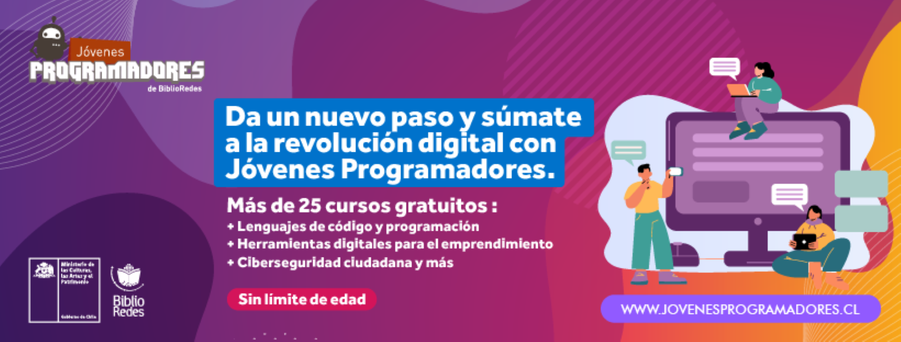 Ministerio de las Culturas abre convocatoria para más de 25 cursos de programación y ciencias de la computación