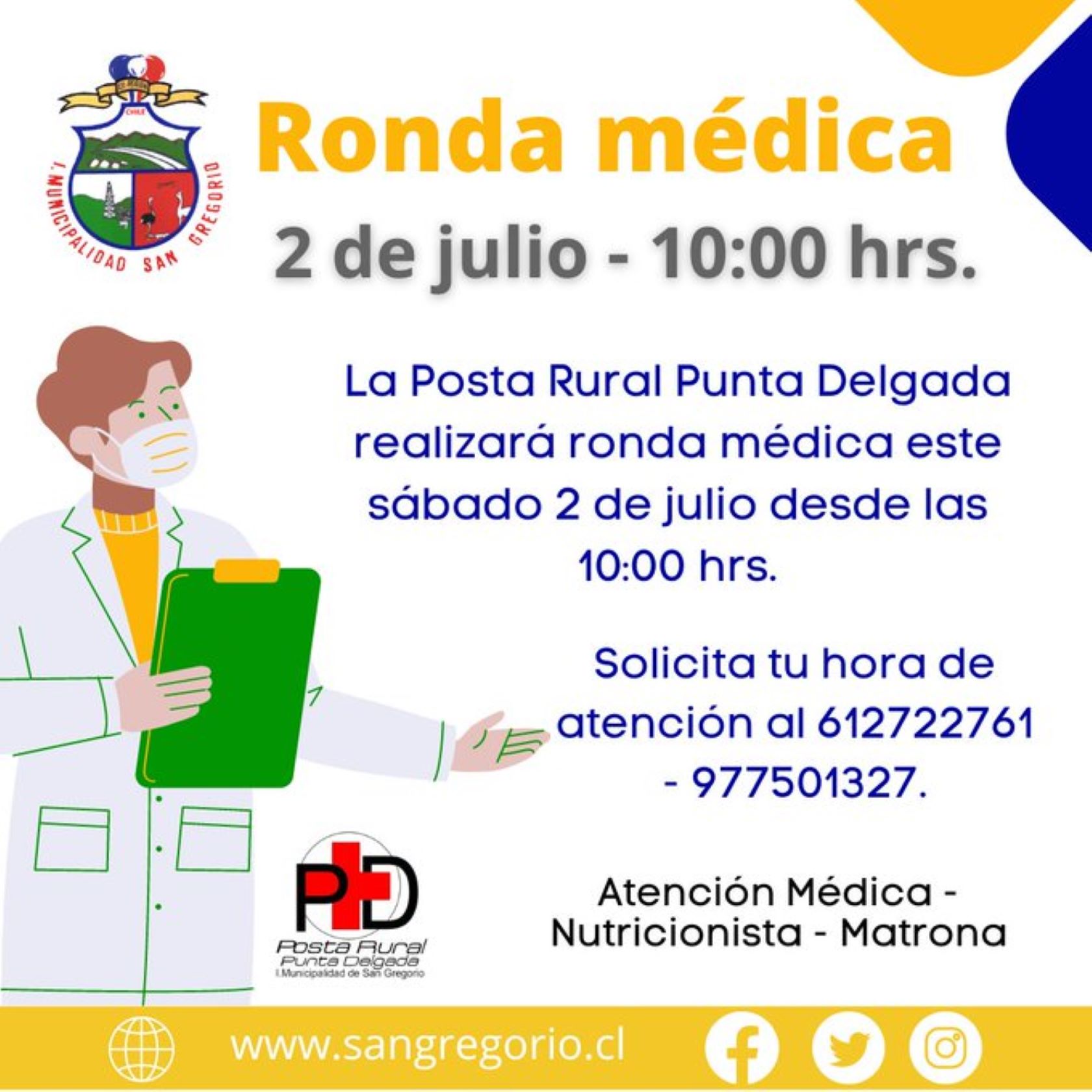 Ronda Médica en la posta rural Punta Delgada de San Gregorio