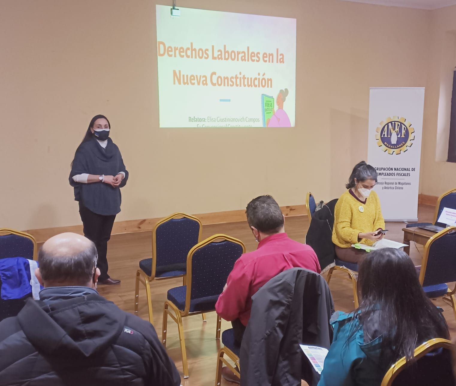 Exposición sobre los derechos laborales y la nueva Constitución fue presentada por ex convencional Elisa Giustinianovich en ANEF