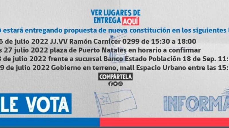 SEREMI de Gobierno entrega en Punta Arenas y Puerto Natales copias de la propuesta de nueva Constitución
