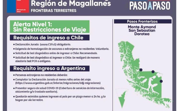 Rige Nivel 1 en los Pasos fronterizos de Magallanes según el Plan Fronteras Seguras