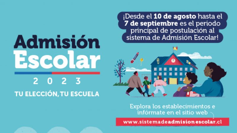 El próximo miércoles 10 de agosto comienza el periodo de postulación para la Admisión Escolar 2023