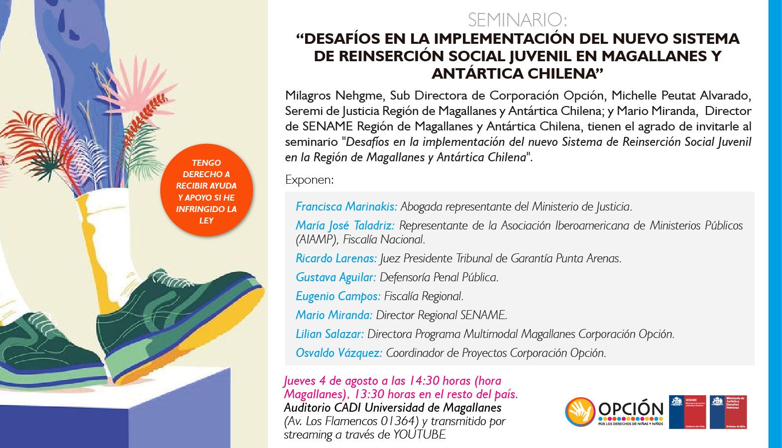 Se efectuará en Punta Arenas seminario «Desafíos en la Implementación del Nuevo Sistema de Reinserción Social Juvenil en la Región de Magallanes y Antártica Chilena» |  Actividad es organizada por el Servicio Nacional de Menores (Sename)