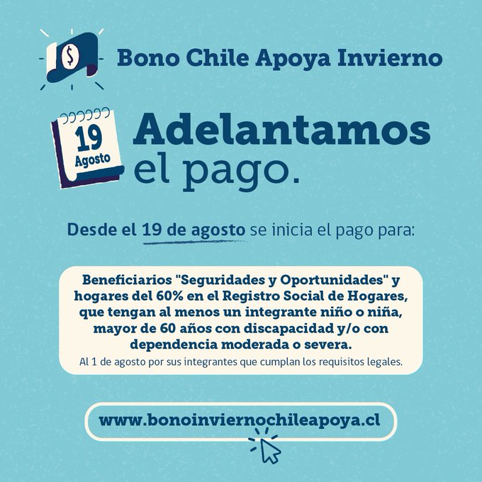 Informa IPS | Ya se está pagando segunda cuota del Bono Invierno