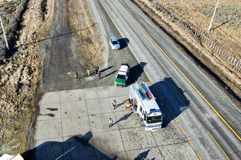 Simulacro de accidente en carretera que involucra a un bus de pasajeros, se efectuó en el km. 35 de la Ruta 9 Norte