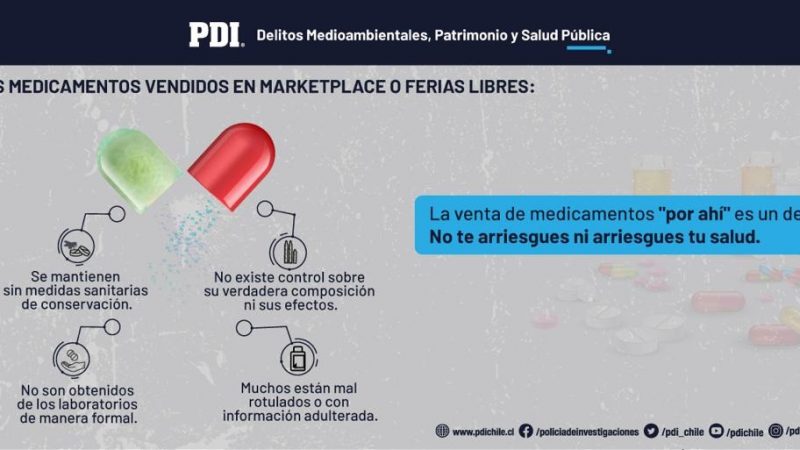 PDI Magallanes advierte sobre los riesgos ante venta ilegal de medicamentos