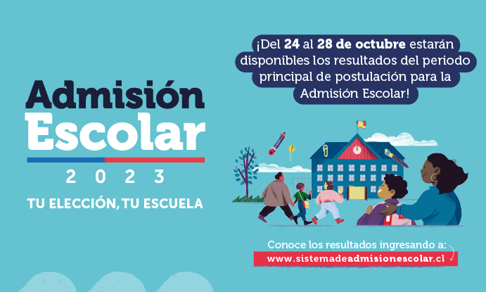Desde el próximo lunes 24 de octubre estarán disponibles los resultados de postulación para la Admisión Escolar 2023