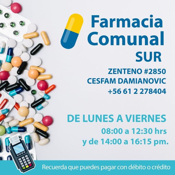 Municipalidad de Punta Arenas informa horarios de atención en las dos Farmacias comunales