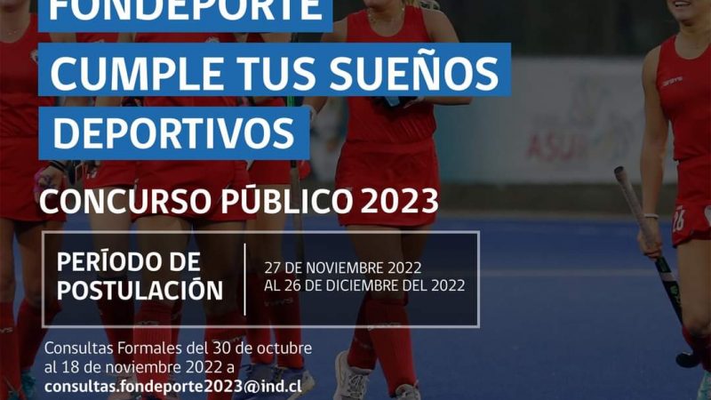 Instituto Nacional de Deportes lanza concurso al Fondo Nacional de Fomento del Deporte 2023