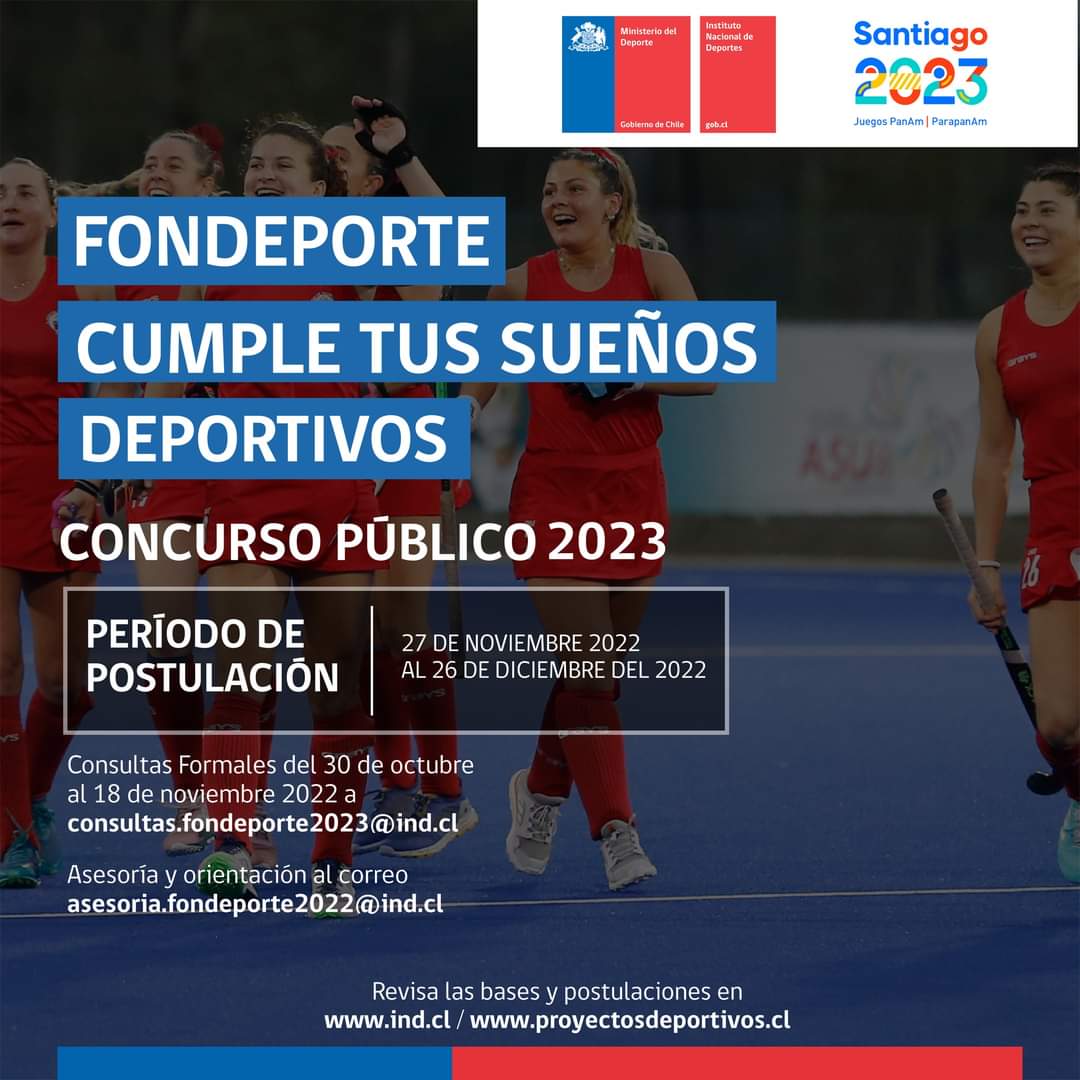 Instituto Nacional de Deportes lanza concurso al Fondo Nacional de Fomento del Deporte 2023