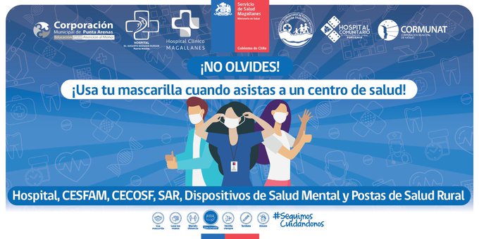 Salud Magallanes recuerda el uso obligatorio de mascarilla en todos los establecimientos de Salud de la región