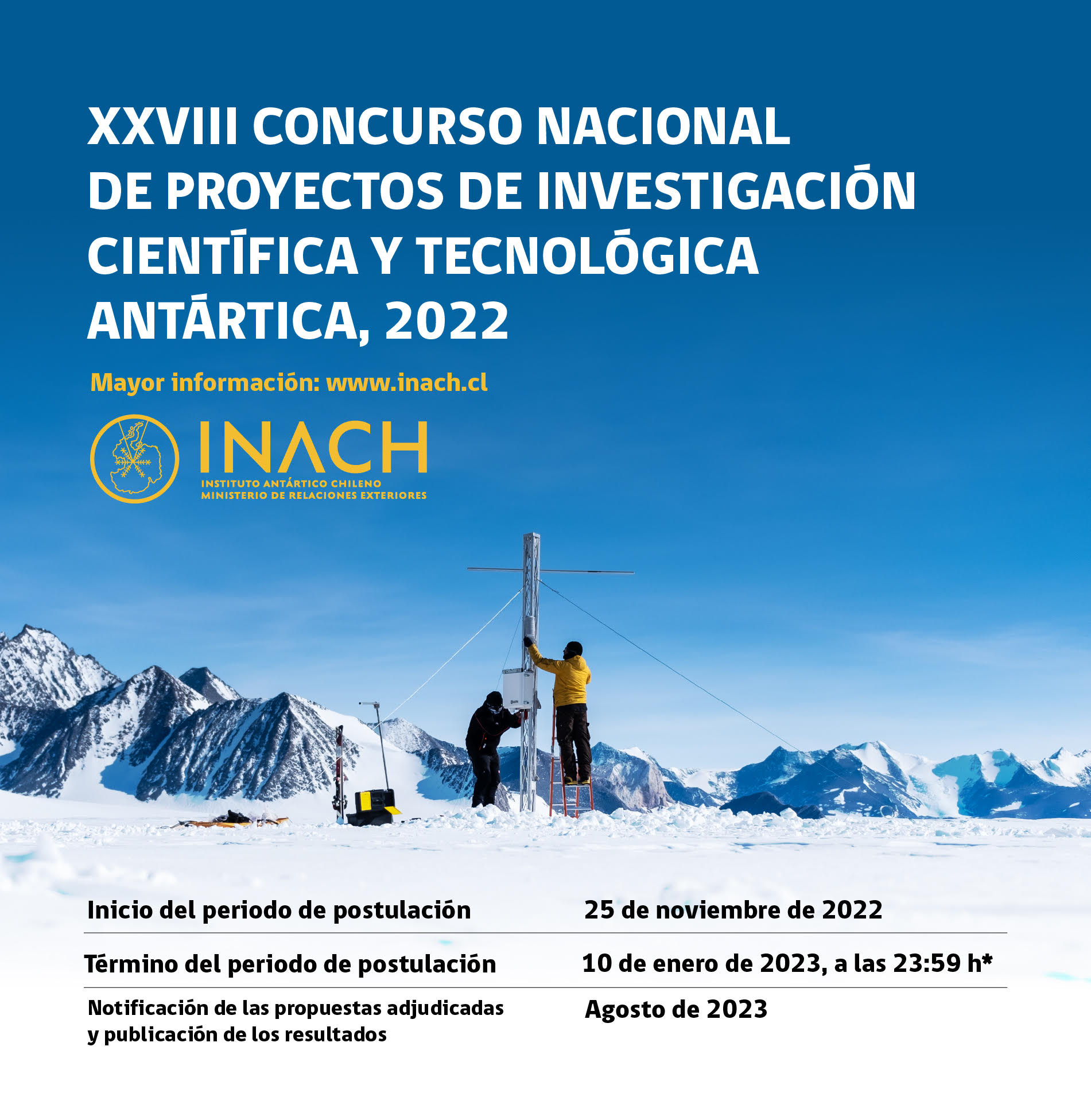 INACH abre concurso nacional para proyectos de investigación antártica 2022
