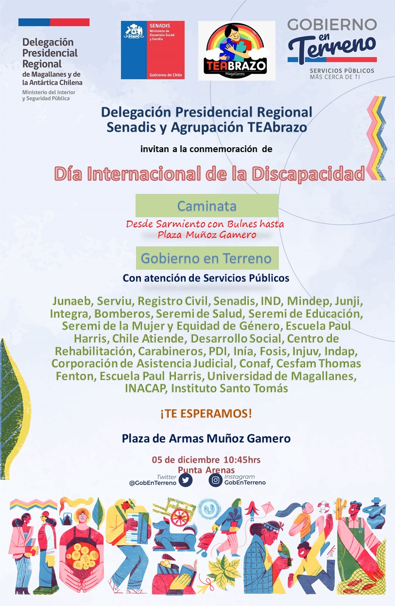 Jornada de Gobierno en Terreno se efectúa hoy en Punta Arenas en la conmemoración del Día Internacional de la Discapacidad