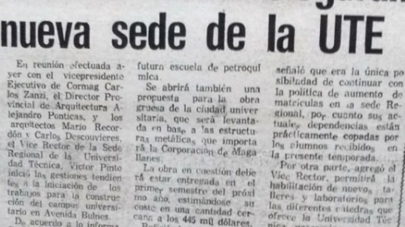 El proyecto de Ciudad Universitaria de la Universidad Técnica del Estado para Punta Arenas | Historia de Magallanes