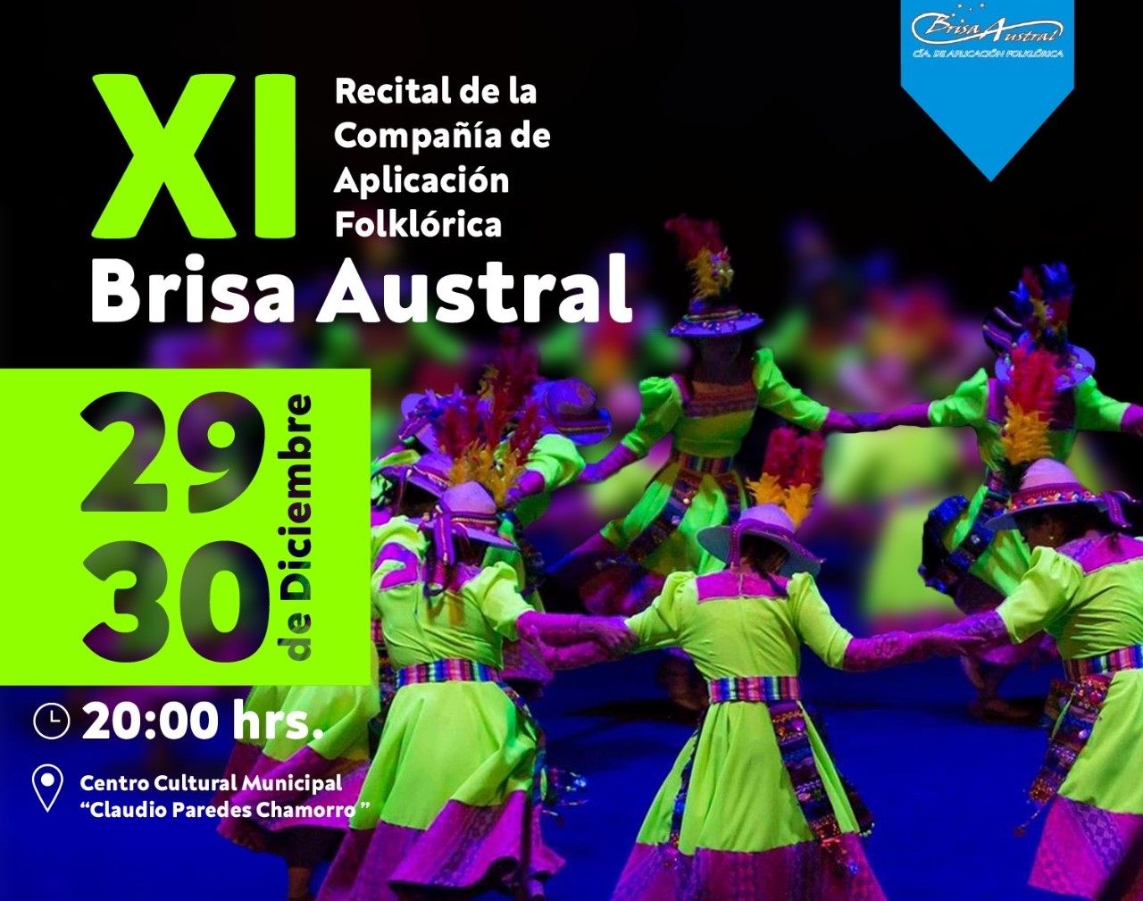 Compañía Folklórica Brisa Austral realizará su XI Recital