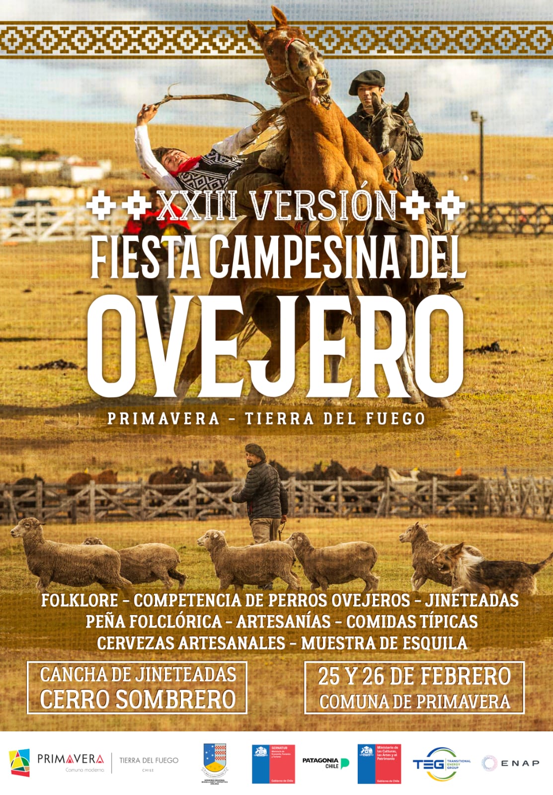 El jueves 26 de enero se inaugura 23a Fiesta Campesina del Ovejero en Cerro Sombrero