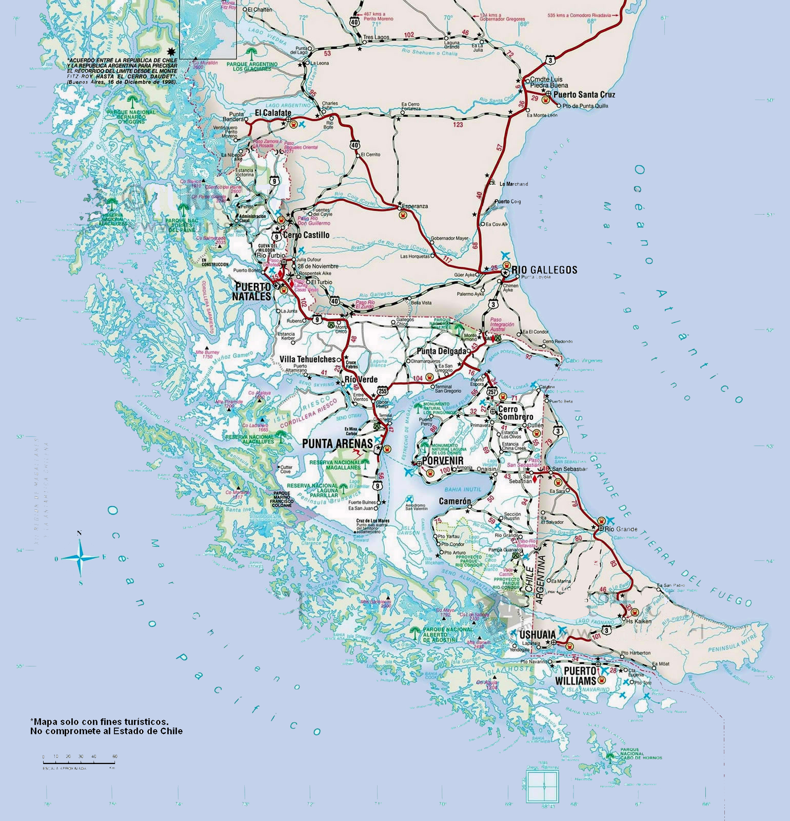 Estado de rutas y condición meteorológica región de Magallanes | Viernes 24 de febrero