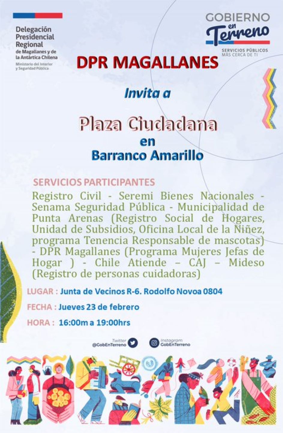 Jornada de Gobierno en Terreno se efectúa hoy en Barranco Amarillo | Junta de Vecinos R-6