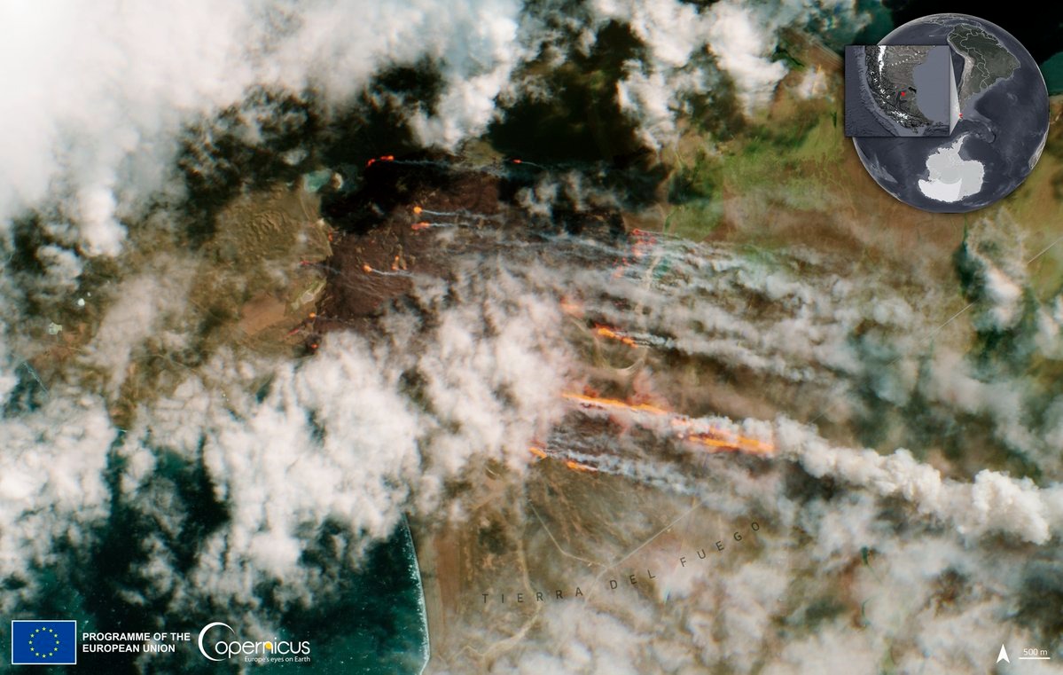 Viento reactiva un segundo foco de incendio en Tierra del Fuego