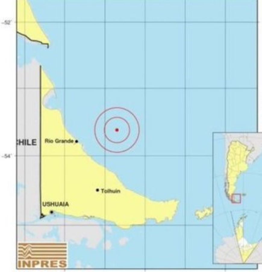 Sismo de 4.3° Mercalli se sintió en Tierra del Fuego argentina este domingo