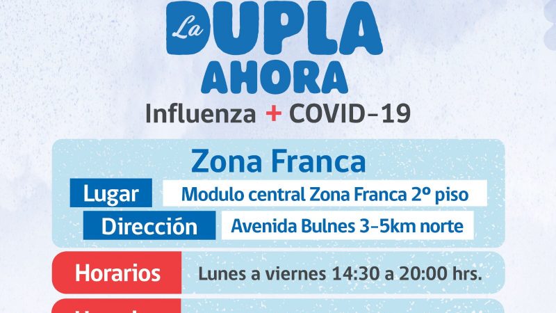 Vacunación contra la influencia y covid19 se realiza en Zona Franca de Punta Arenas