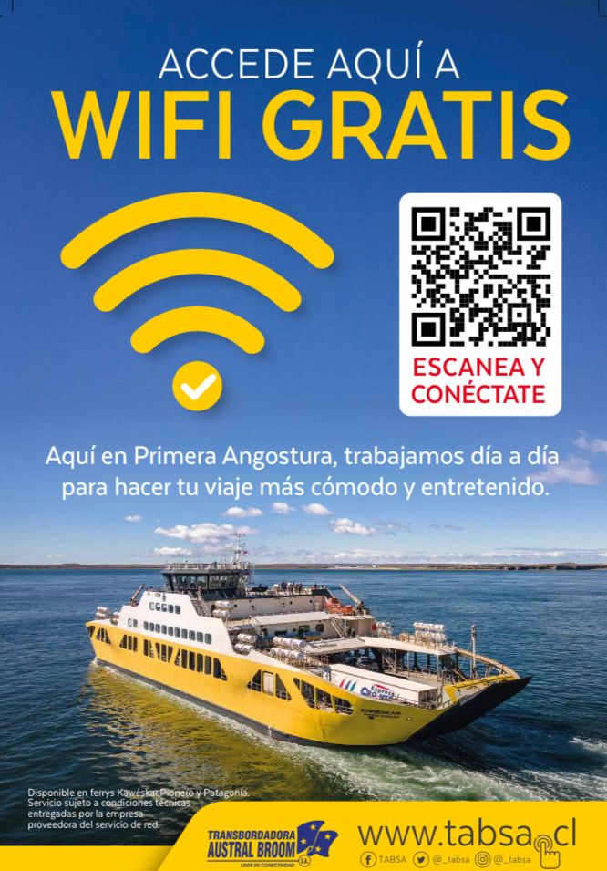 Naviera TABSA implementa conectividad gratuita a internet en ferries de Primera Angostura en el estrecho de Magallanes