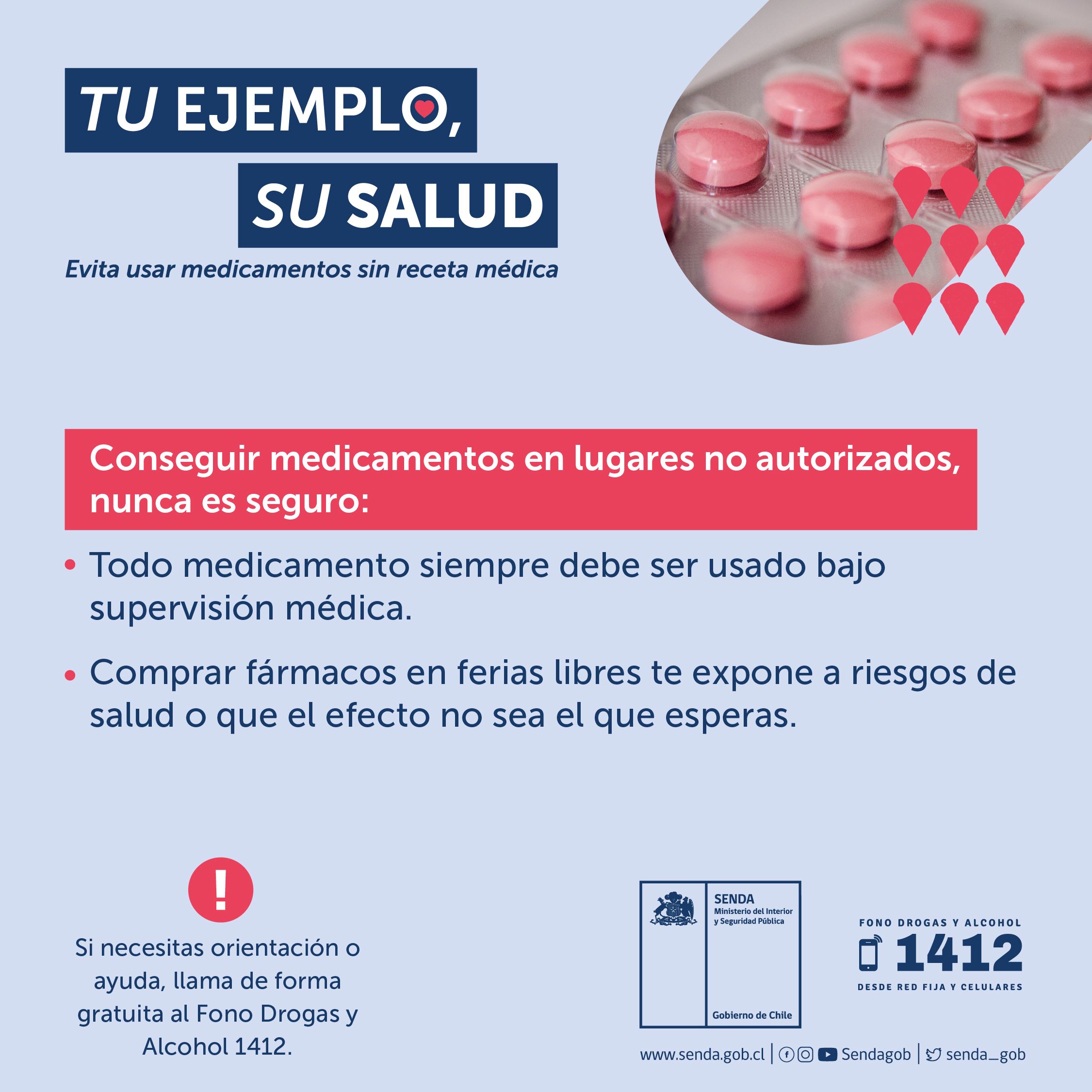 «Tu ejemplo, tu salud» | Campaña de SENDA contra consumo de tranquilizantes sin receta médica