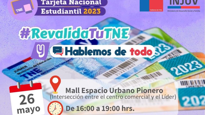 Junaeb e INJUV habilitarán stand para revalidación de la TNE y difusión programática este viernes en el mall