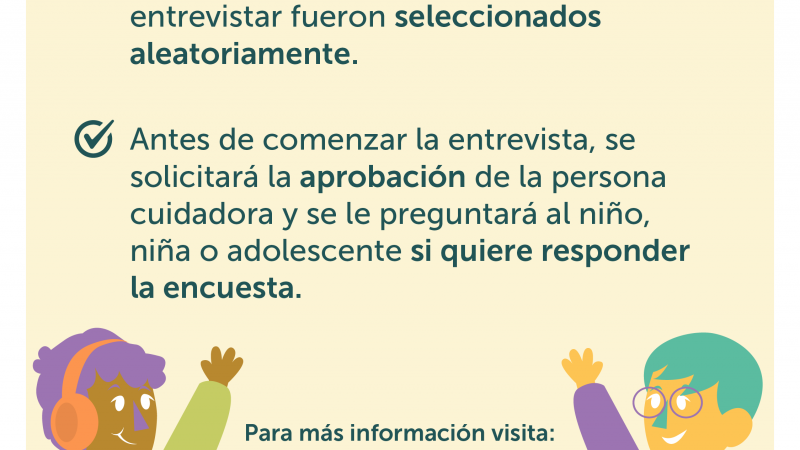 EANNA 2023: Comienza aplicación de encuesta para niños, niñas y adolescentes que ayudará a mejorar políticas públicas