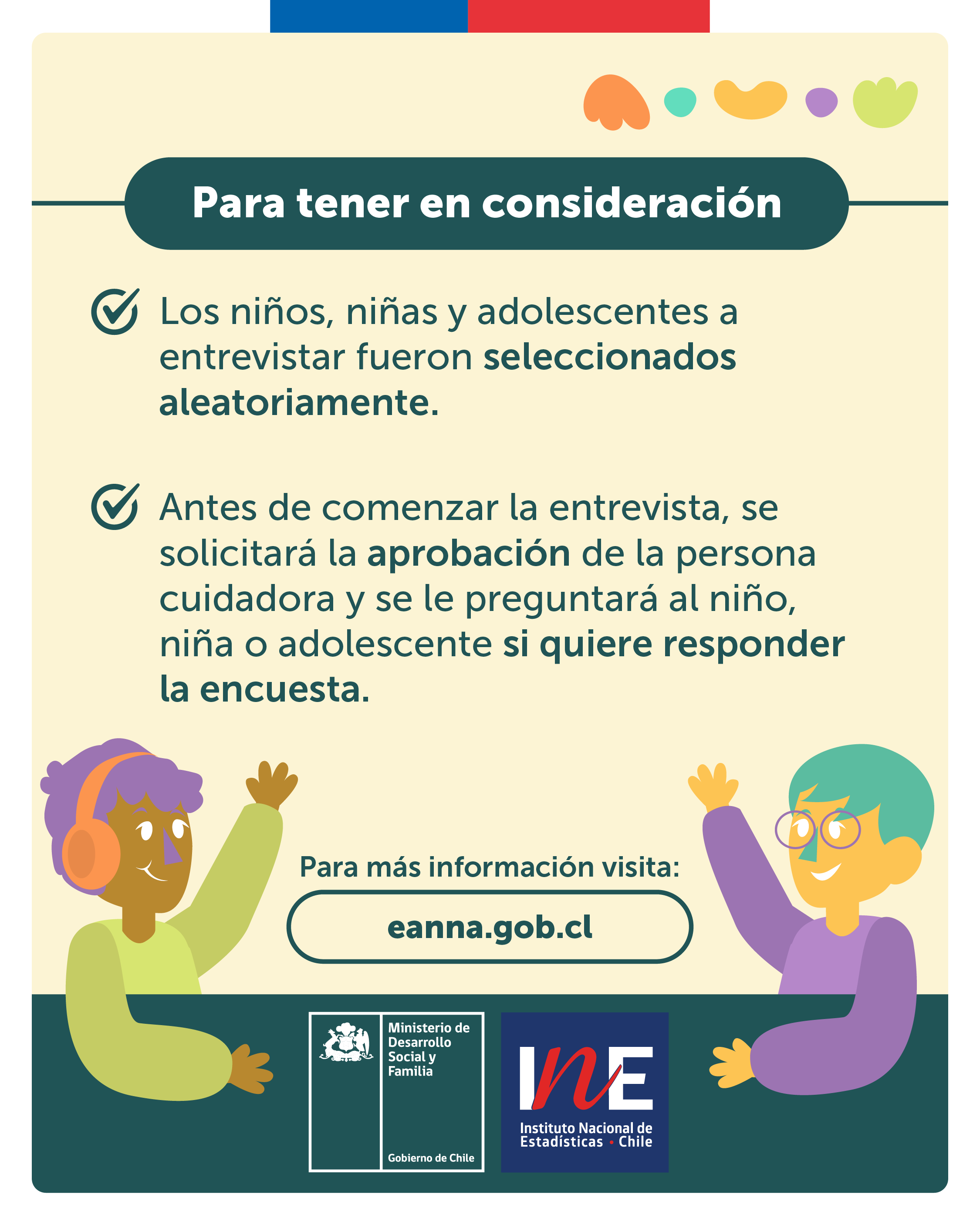 EANNA 2023: Comienza aplicación de encuesta para niños, niñas y adolescentes que ayudará a mejorar políticas públicas