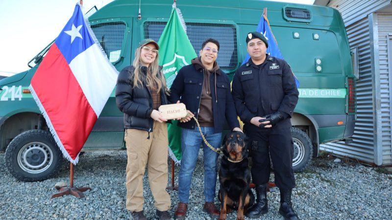 Gendarmería entregó a sus nuevos tutores a destacado ejemplar canino