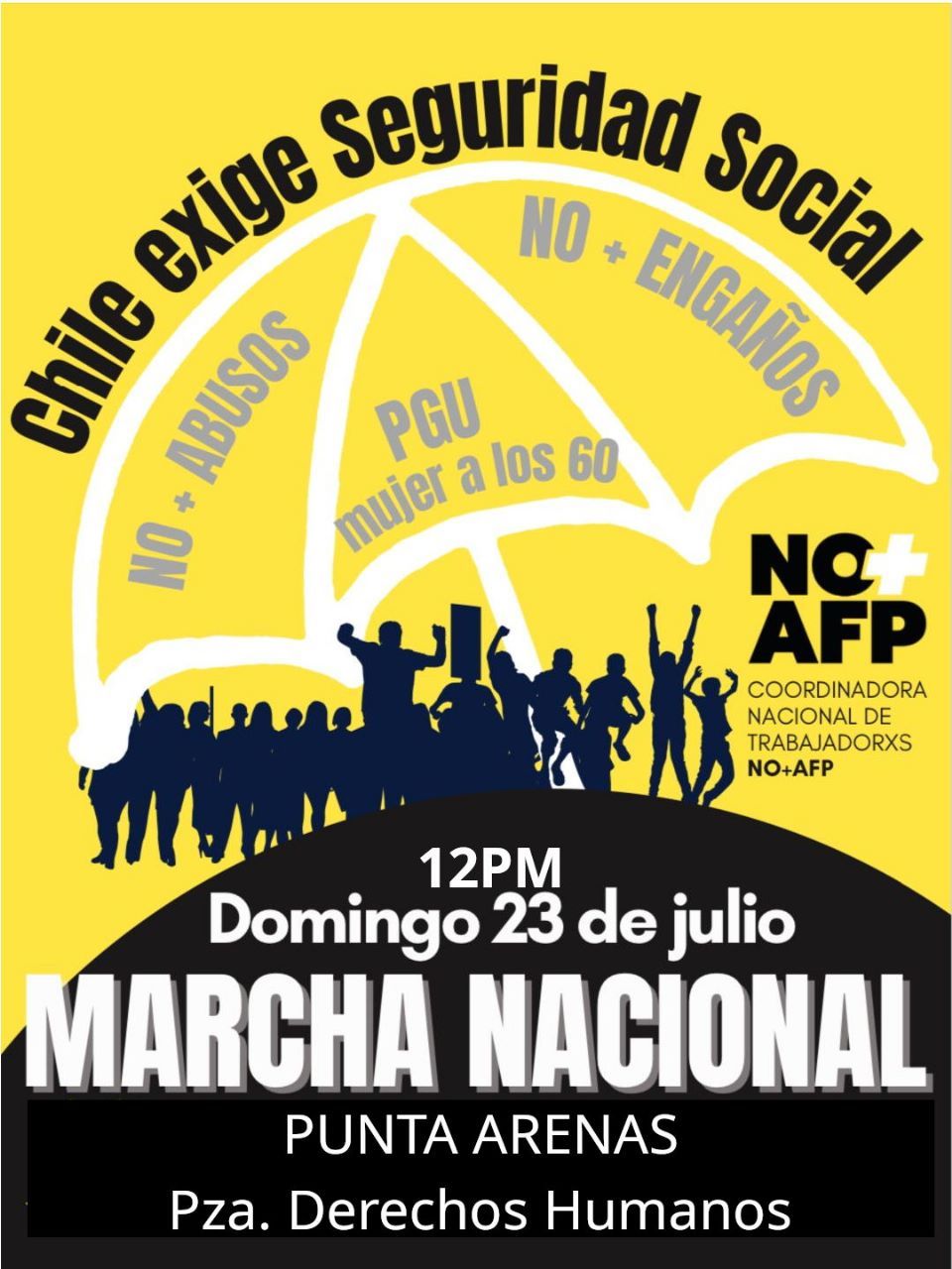 Marcha ciudadana contra las AFP se realizará también en Magallanes