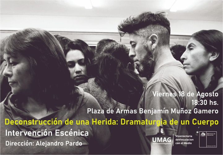 Deconstrucción de una herida, dramaturgia del cuerpo | Intervención teatral se realiza este viernes en Punta Arenas