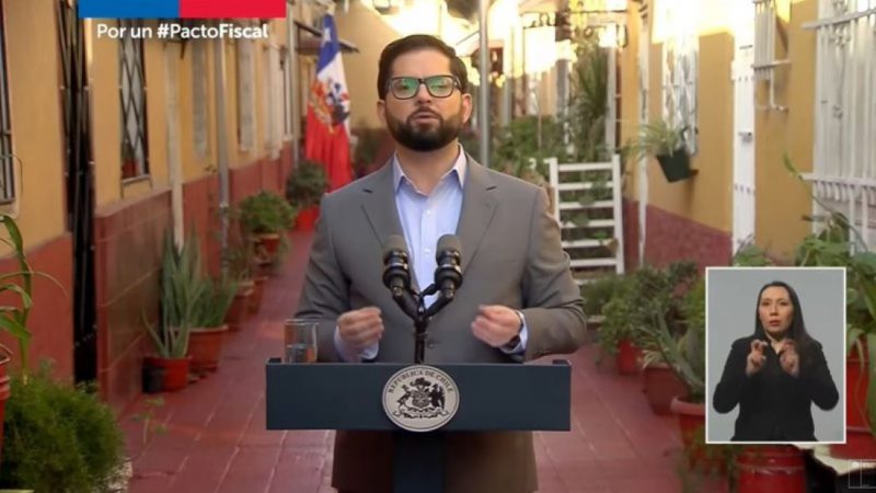 Presidente Gabriel Boric da a conocer Pacto Fiscal para el Desarrollo y el Bienestar de Chile