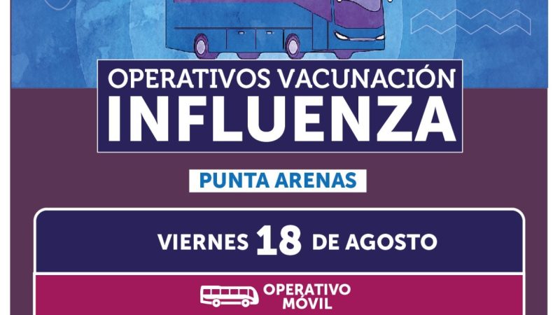 Continúan operativos de vacunación contra la influenza en Punta Arenas