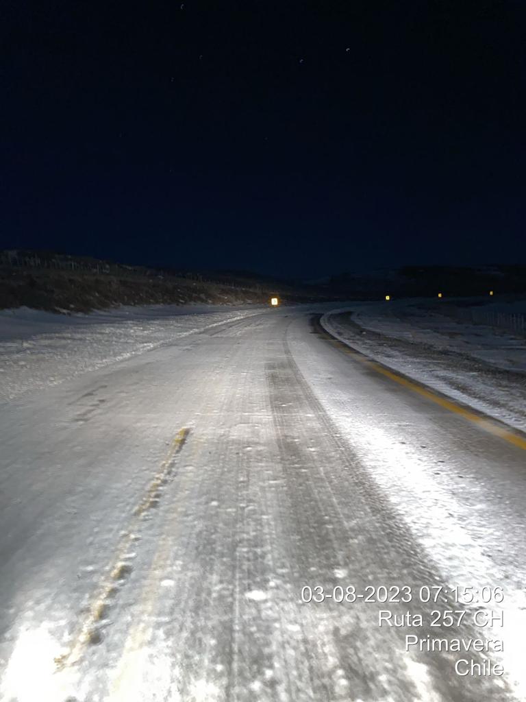 MOP informa estado de rutas en la Provincia de Tierra del Fuego para hoy 3 de agosto