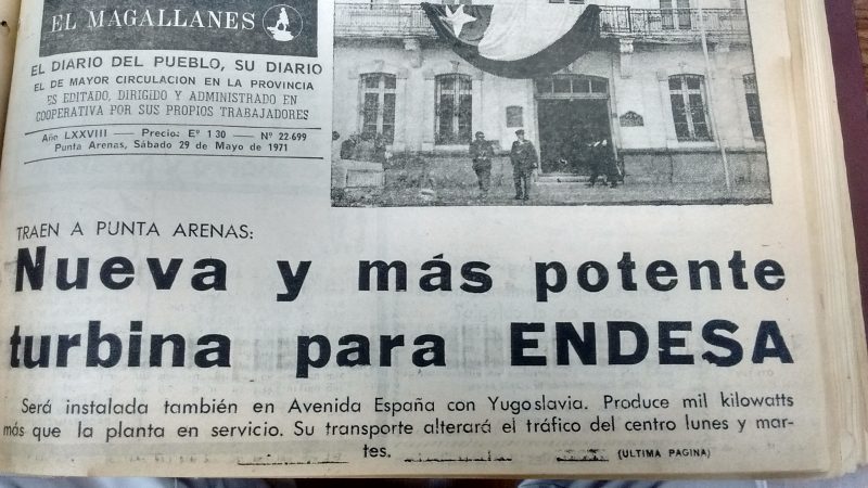 Una nueva turbina para ENDESA en Punta Arenas, mayo de 1971 | Historia y Memoria