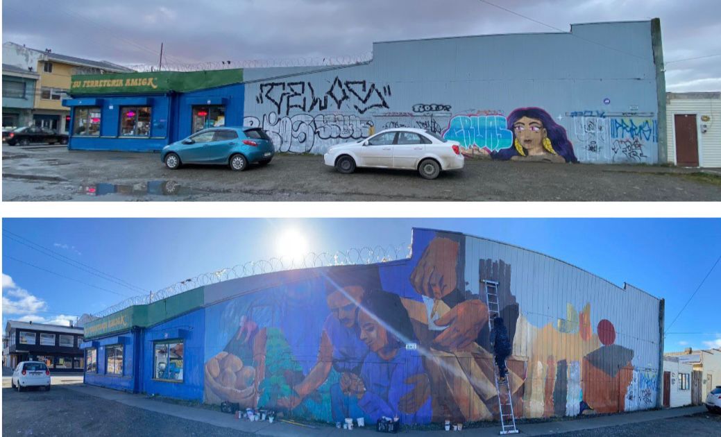 Barrio Prat renueva su imagen con uno de los murales más grandes de Punta Arenas