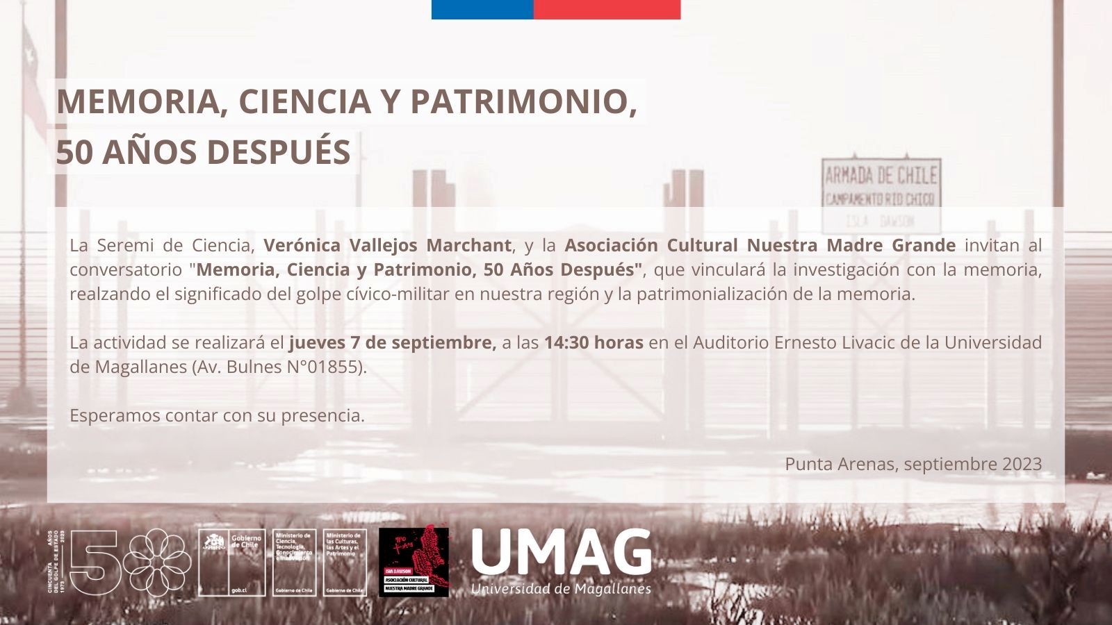 Conversatorio abordará la importancia de la memoria como patrimonio cultural y científico en Magallanes